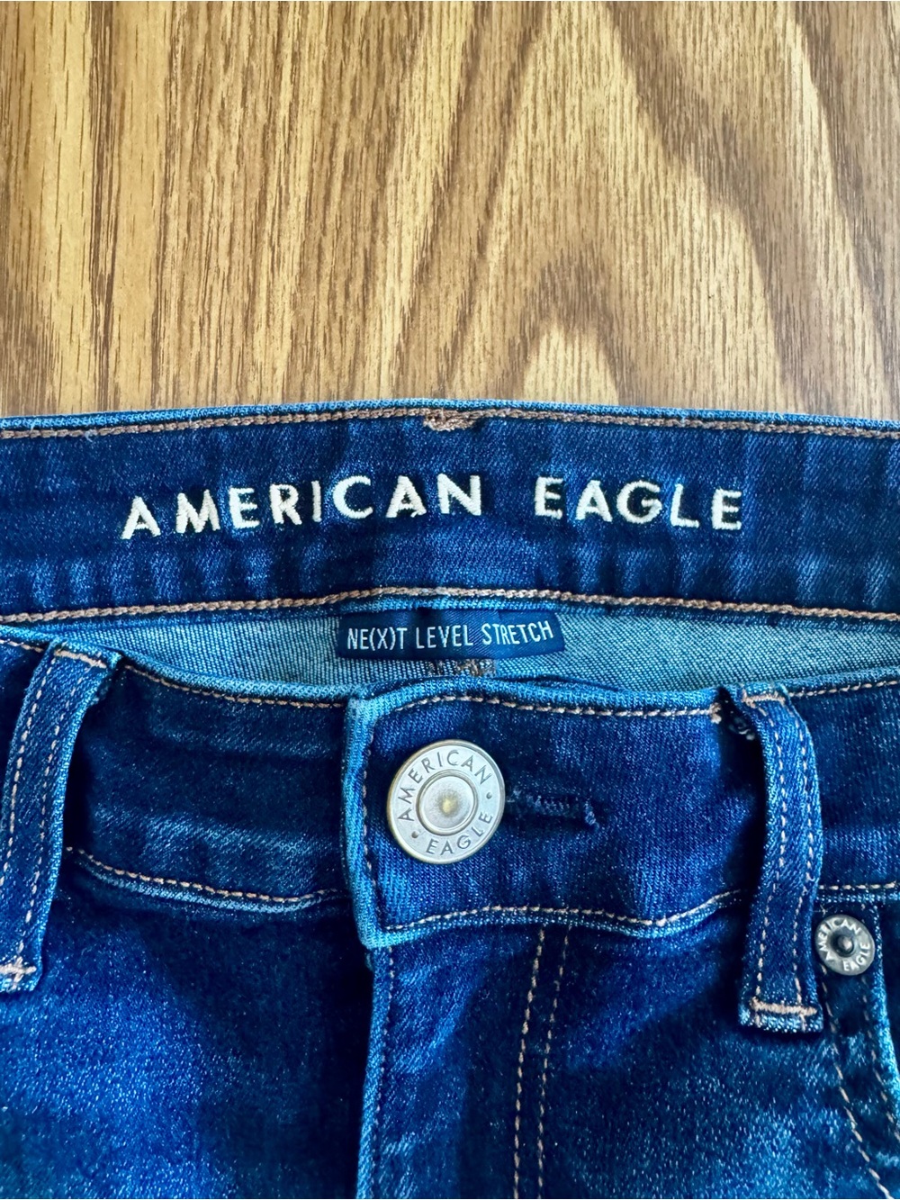 American Eagle - Dark Blue Distressed Denim Shorts - Women's 6 - Picture 3 of 5